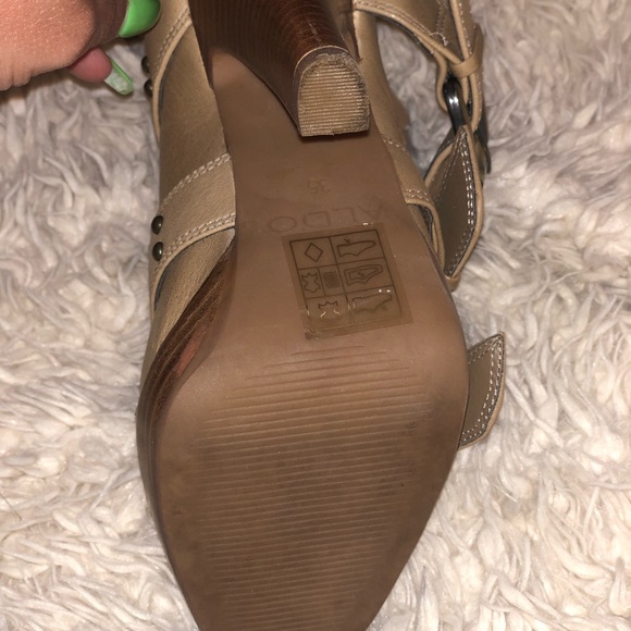 Aldo peep toe ankle boot 4 1/2” heel size 35 US 5 - Picture 4 of 6
